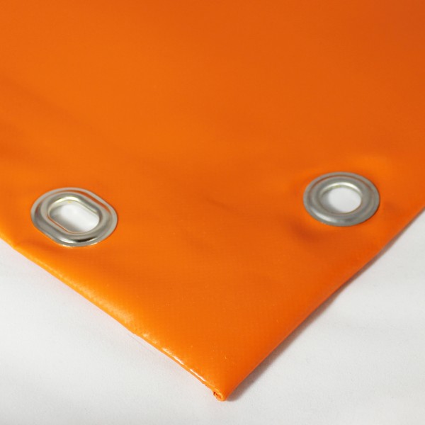 PVC matt mit Saum und Ösen alle 100cm, orange dunkel