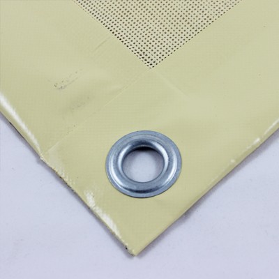 PVC Netz mit Saum und Ösen alle 50cm, beige
